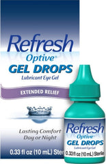Refresh envase frontal del gel con etiquetado legible y presentación profesional