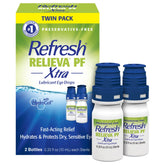 Refresh frasco frontal mostrando doble envase y pack beneficioso