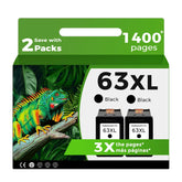 Relcolor cartucho 63XL negro frente mostrando diseño y capacidad