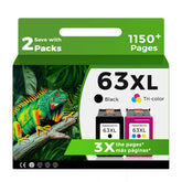 Relcolor pack 63XL frontal mostrando cartuchos y caja, ahorro inmediato
