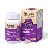 Renzo's envase frontal mostrando el diseño y beneficios visibles