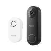 REOLINK timbre frontal instalado en puerta, vigilancia clara y resistente