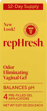 Rephresh aplicador precargado frontal mostrando diseño cómodo y uso discreto