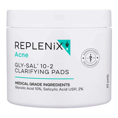 Replenix empaque frontal mostrando 60 almohadillas y beneficios de limpieza