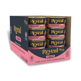 Reveal lata frontal mostrando diseño y calidad del producto, confianza visual