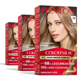 Revlon ColorSilk vista frontal del empaque que muestra tono y beneficios