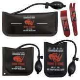 Rhino Strong front packaging showing complete 3-piece kit and tote for easy transport and organization