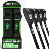 Rhino USA vista frontal del paquete de 4 correas con almacenamiento y orden