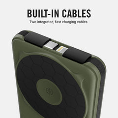 Cables integrados USB-C y Lightning del Ridge listos para carga inmediata