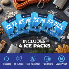 RIDGECOOL pack frío dentro de una lonchera manteniendo envases fríos y secos