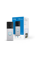 Ring Battery Doorbell 2K Plus frontal en níquel plata mostrando diseño y protección