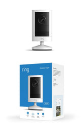 Ring cámara exterior frontal mostrando diseño y lente, protección visible