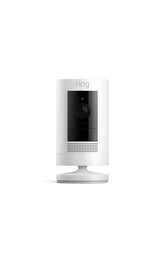 Ring cámara exterior vista frontal mostrando diseño compacto y resistencia