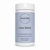 RITUAL LABS frasco frontal de Liver Support mostrando etiquetado y beneficios