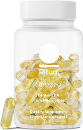 Ritual envase frontal mostrando 30 cápsulas y beneficios de omega‑3