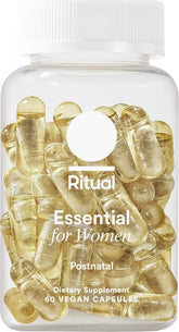 Ritual frasco frontal mostrando 60 cápsulas y diseño claro