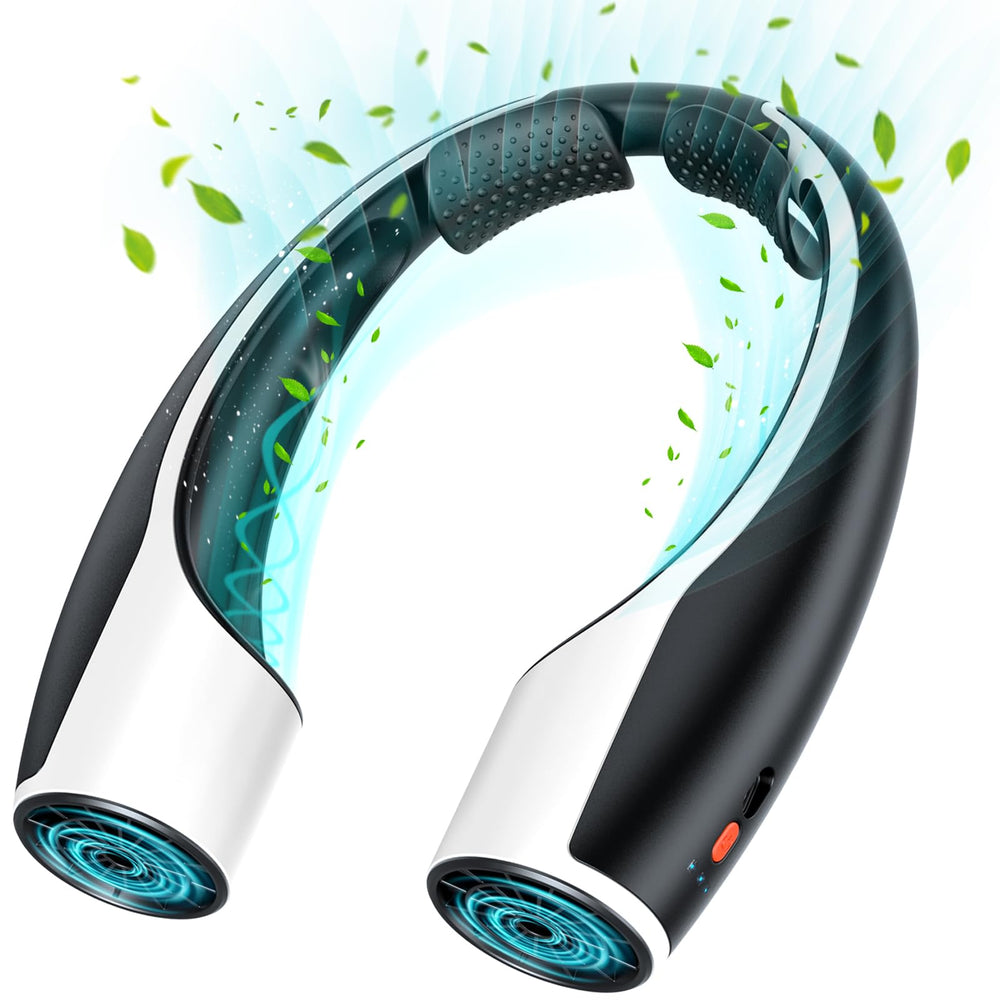 Rohent ventilador de cuello frontal mostrando diseño elegante y práctico