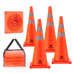 RoadHero cono frontal naranja mostrando alta visibilidad