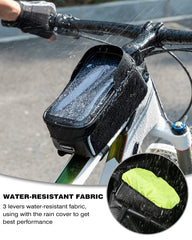 ROCKBROS bolsa montada en bicicleta durante paseo, acceso rápido a dispositivos