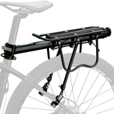 ROCKBROS portaequipajes frontal mostrando la plataforma y capacidad
