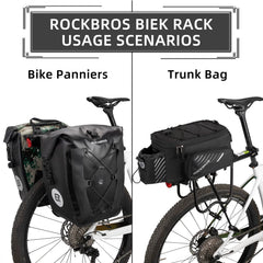 ROCKBROS riel lateral en W protegiendo la rueda y manteniendo bolsas separadas