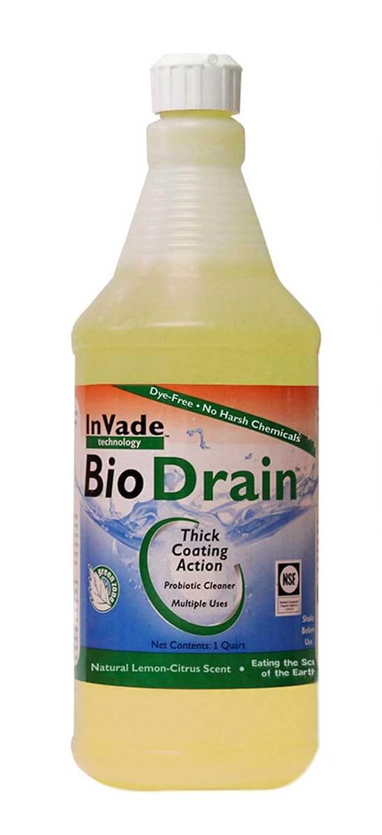 Rockwell Labs botella frontal mostrando etiqueta y volumen, solución eficaz para desagües