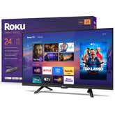 Roku televisor 24" frontal mostrando imagen nítida y colores vivos