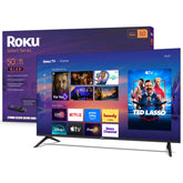 Roku televisor 50" QLED frontal mostrando colores vivos y contraste mejorado