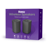 Roku altavoces frontales mostrando diseño minimalista y mejora sonora