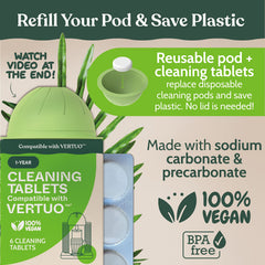Roobi cápsula reusable Vertuo en mano que facilita limpieza ecológica