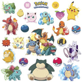 RoomMates vista frontal del paquete con 24 vinilos Pokémon fácil aplicación