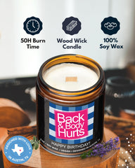 Rosa Vila etiqueta divertida 'Back & Body Hurts' que aporta humor al regalo