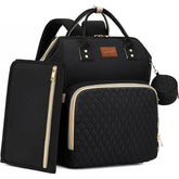 Mochila ROSEGIN vista frontal, gran capacidad y estilo negro práctico