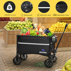 ROSONG close-up of 1.2mm steel frame and 600D fabric, demonstrates durability