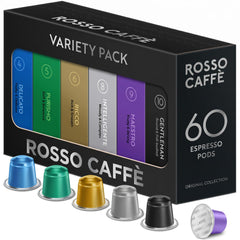ROSSO CAFFÈ envase frontal del pack de 60 cápsulas mostrando la marca y variedad