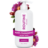 Routine Wellness champú Rose Hips vista frontal muestra envase y beneficios