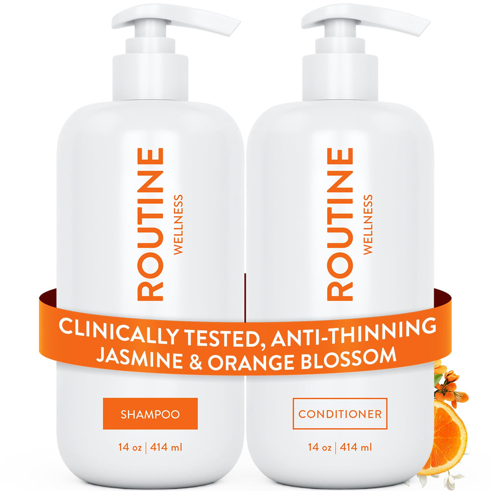 Routine Wellness set frontal con botellas y fragancia que aporta volumen