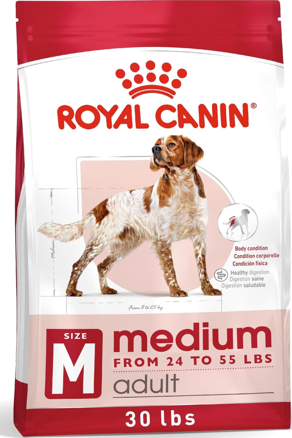ROYAL CANIN bolsa 30 lb vista frontal con información clara y beneficios