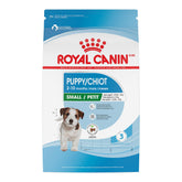 ROYAL CANIN bolsa frente mostrando fórmula Small Puppy y beneficio nutricional