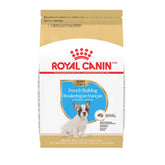ROYAL CANIN bolsa frontal French Bulldog Puppy mostrando diseño y beneficios