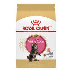 ROYAL CANIN paquete frontal Maine Coon Kitten mostrando identidad de raza y beneficio nutricional