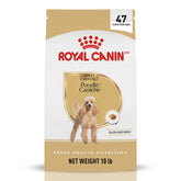 ROYAL CANIN bolsa frontal que muestra la fórmula Poodle y conveniencia