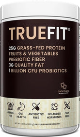 RSP NUTRITION TrueFit front packaging shows product branding and chocolate flavor benefits
