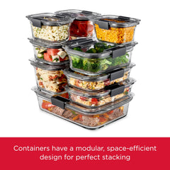Rubbermaid Brilliance base de vidrio en primer plano que resiste horno y sirve para cocinar