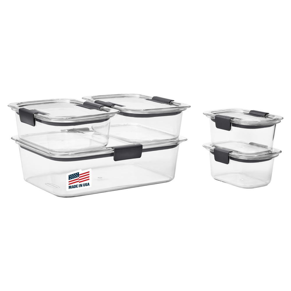Rubbermaid front view of clear containers showing organized contents and visibility benefit