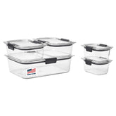 Rubbermaid front view of clear containers showing organized contents and visibility benefit