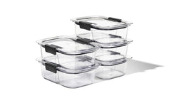 Rubbermaid Brilliance lid close-up showing airtight seal and leakproof protection