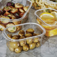 Rubbermaid stacked containers in fridge showing space-saving organization benefit