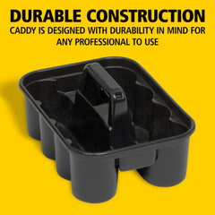 Rubbermaid interior con compartimentos que organizan botellas y herramientas