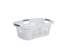Rubbermaid cesta frontal blanca mostrando diseño y capacidad